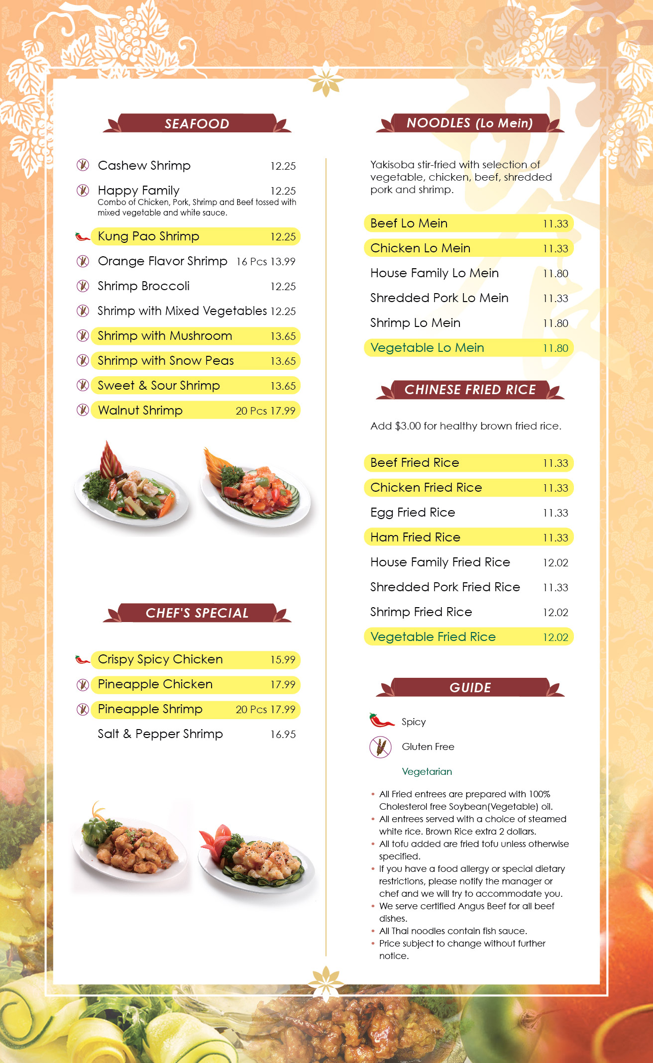 Menu Page four